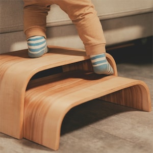 Taburete de Madera de 20 cm, Ayudante de baño portátil para niños pequeños, Cocina de Madera, Dos escaleras de Tijera, escalones de Inodoro para niños pequeños, reposapiés Individual