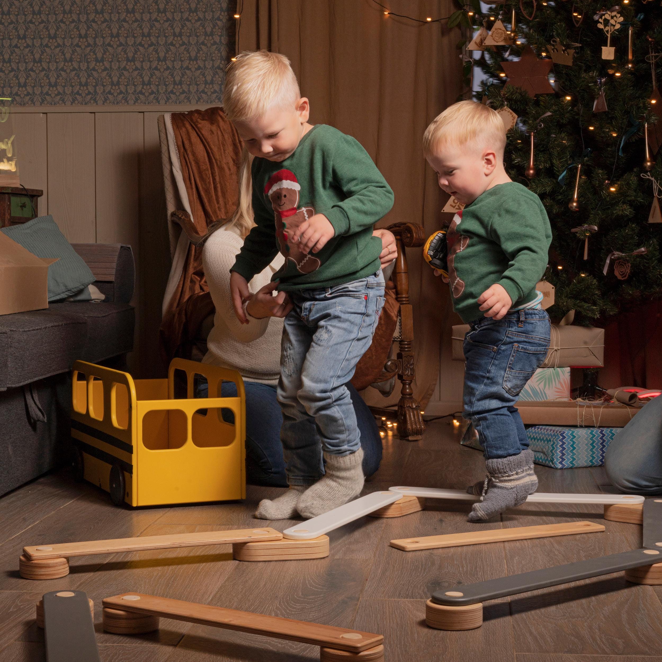 Holz Schwebebalken Für Kinder | Montessori Balance Board | Sensorik Matte Für Indoor & Outdoor