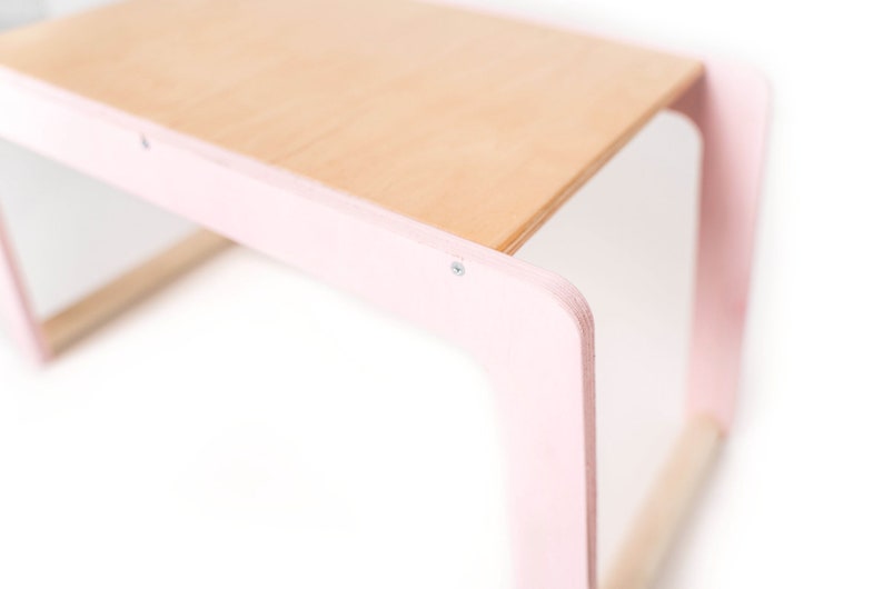 Toddler Desk Table Kids Small Montessori Wooden Pink Table Children Play Furniture ONLY TABLE image 4