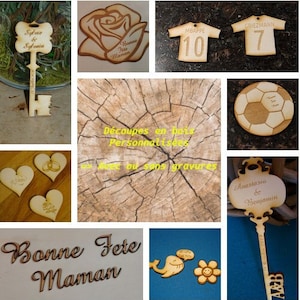 Personalized / bespoke wood cutouts - for any occasion - to offer or afford