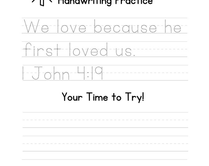 Typing Practice Scripture Bible Verse Handwriting Practice Sheets for Kids- Homeschool, Sunday ...