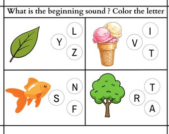 Beginner Phonics Sounds Worksheets - Color the Letter Phonics Activity Preschool & Kindergarten Alphabet Practice Phonics Learn to Read