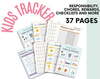 Kids Chore Chart Bundle Printable | Routine Planner for Kids | Responsibility Chart PDF | Behavior Reward Charts | Christian Family Planner