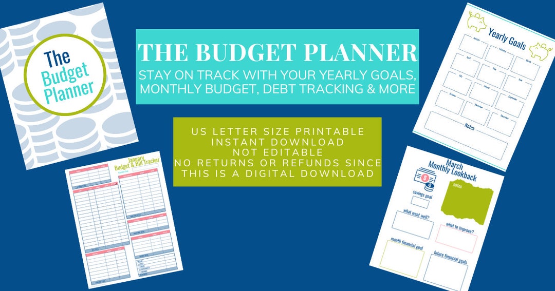 Cute Budget Planner US Letter Size Digital Instant Download - Etsy