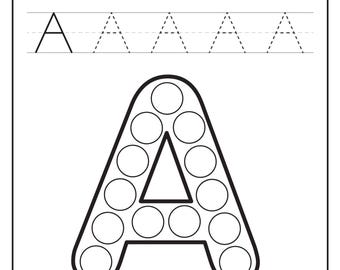 Alphabet Dot Marker Worksheets | Animals Dot Marker Printables | Preschool Letter Tracing | Toddler ABC Pages | Homeschool PreK Activity