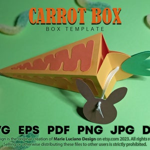 Osterkarotten-Leckerli, Hasenkarte, Gemüsekiste, Vorlage, sofortiger Download, SVG Cricut, DXF-Silhouette, benutzerdefinierte Packung, kreative Verpackung