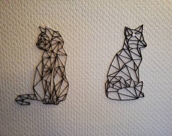 Chat Geometrique Etsy
