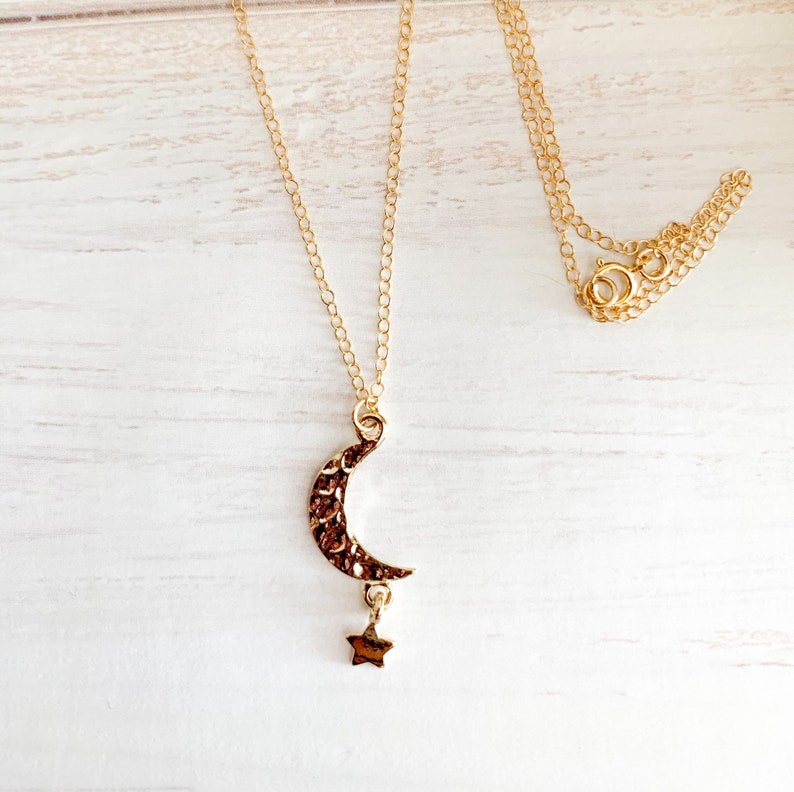Star Necklace Gold Moon Gold Statement Necklace Gold Boho Necklace Dainty Crescent Moon Star Necklace NOVA Minimalist Necklace