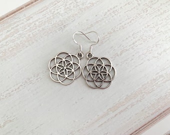 Silver Moroccan Earrings, Silver Boho Earrings, Silver Geometric Earrings, Silver Bohemian Earrings, Gift For Her, MILO