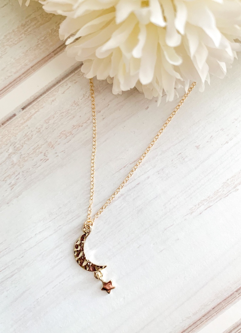 Star Necklace Gold Moon Gold Statement Necklace Gold Boho Necklace Dainty Crescent Moon Star Necklace NOVA Minimalist Necklace