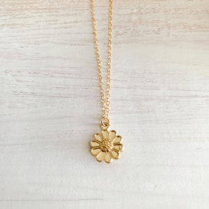 Dainty Sunflower Necklace  | Dainty  Floral Gold Fill  Necklace  | Delicate Gold Fill Necklace | Statment Necklace | Boho, PRESLEY