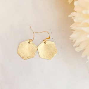 Hexagon Earrings, Modern Earrings, Gold Hexagon Earrings, Gold Minimalist Earrings, Dainty Gold Earrings, Best Friend Gifts, For Her, JACK