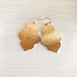 Gold Moroccan Earrings, Gold Boho Earrings, Gold Statement Earrings, Brushed Gold Moroccan Earrings, Gold Bohemian Earrings, RAE