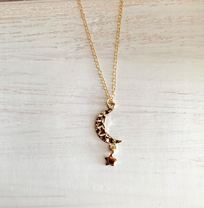 Star Necklace Gold Moon Gold Statement Necklace Gold Boho Necklace Dainty Crescent Moon Star Necklace NOVA Minimalist Necklace