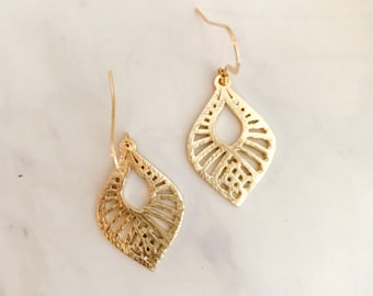 JASMINE Gold Moroccan Earrings, Gold Boho Earrings, Gold Statement Earrings, Gold Dangle Earrings, Gold Bohemian Earrings, Best Friend Gifts