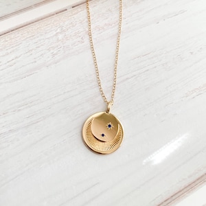 Dainty Coin Necklace  | Dainty Coin With Crescet Moon Gold Fill  Necklace  | Delicate Gold Fill Necklace | Statment Necklace | Boho, CANYON
