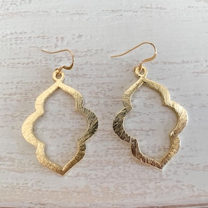 Gold Moroccan Earrings, Gold Boho Earrings, Gold Statement Earrings, Brushed Gold Moroccan Earrings, Gold Bohemian Earrings, MAGNOLIA