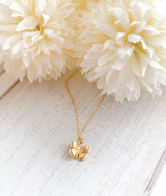 Etsy gold butterfly necklace Outlet