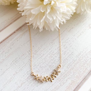 Daisy Chain Necklace, Daisy Necklace, Gold Floral Necklace, Boho Floral Necklace, Dainty Floral Necklace, Gift For Her, AURORA