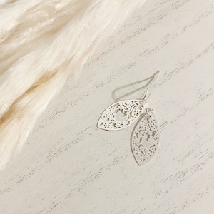 Silver Leaf Earrings, Silver Boho Earrings, Gold Lovebird Earrings, Minimalist Earrings, Nature Earrings, Lightweight Earrings, For Her, MIA