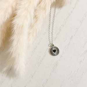 Dainty Heart Coin Necklace, Heart Silver   Necklace , Boho Necklace, Minimalist, Coin necklace, Sweet Necklace, Best Friend Jewelry, JULES