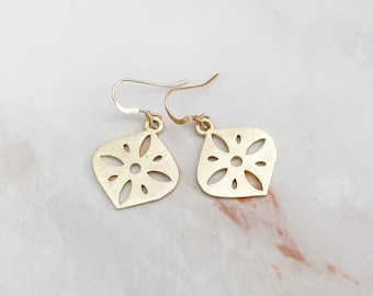 Gold Teardrop Earrings: Minimalist Boho Dangle Earrings