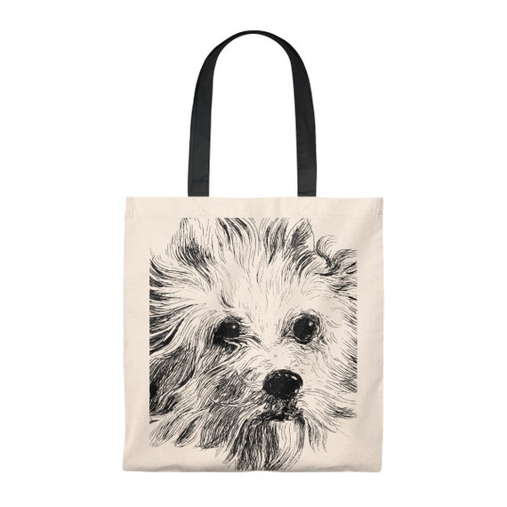 Yorkie Dog Canvas Tote Bag Pet Shopping Purse Beach Diaper Puppy Yorkshire