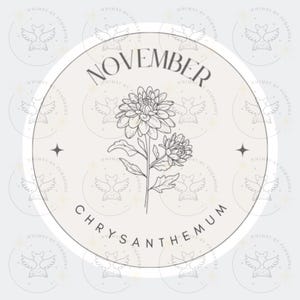 November Chrysanthemum Birth Flower SVG, November Mum Birth Flower PNG, Instant Download, November Birth Flower, Chrysanthemum Birth Flower