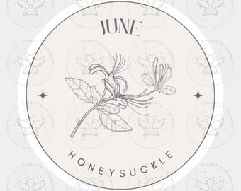 June Honeysuckle Birth Flower SVG, June Honeysuckle Birth Flower PNG, Instant Download, June Birth Flower, Honeysuckle Birth Flower