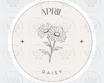 April Daisy Birth Flower SVG, April Daisy Birth Flower PNG, Instant Download, April Birth Flower, Daisy Birth Flower