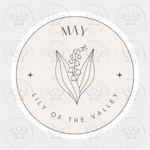 May Lily of the Valley Birth Flower SVG, May Lily of the Valley Birth Flower PNG, Instant Download, May Birth Flower, Lily of the Valley