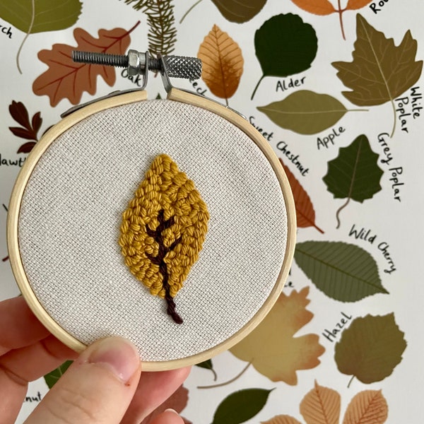 Mini leaf wall decor,Punch needle leaf, Kids wall decor, Children’s decor, Nursery embroidery,Kids room embroidery