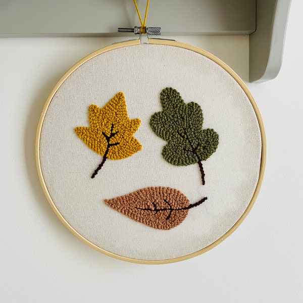 Leaf leaves wall decor, Punch needle leaves leaf, Leaf, Leaves, Kids wall decor, Children’s decor, Nursery embroidery,Kids room embroidery