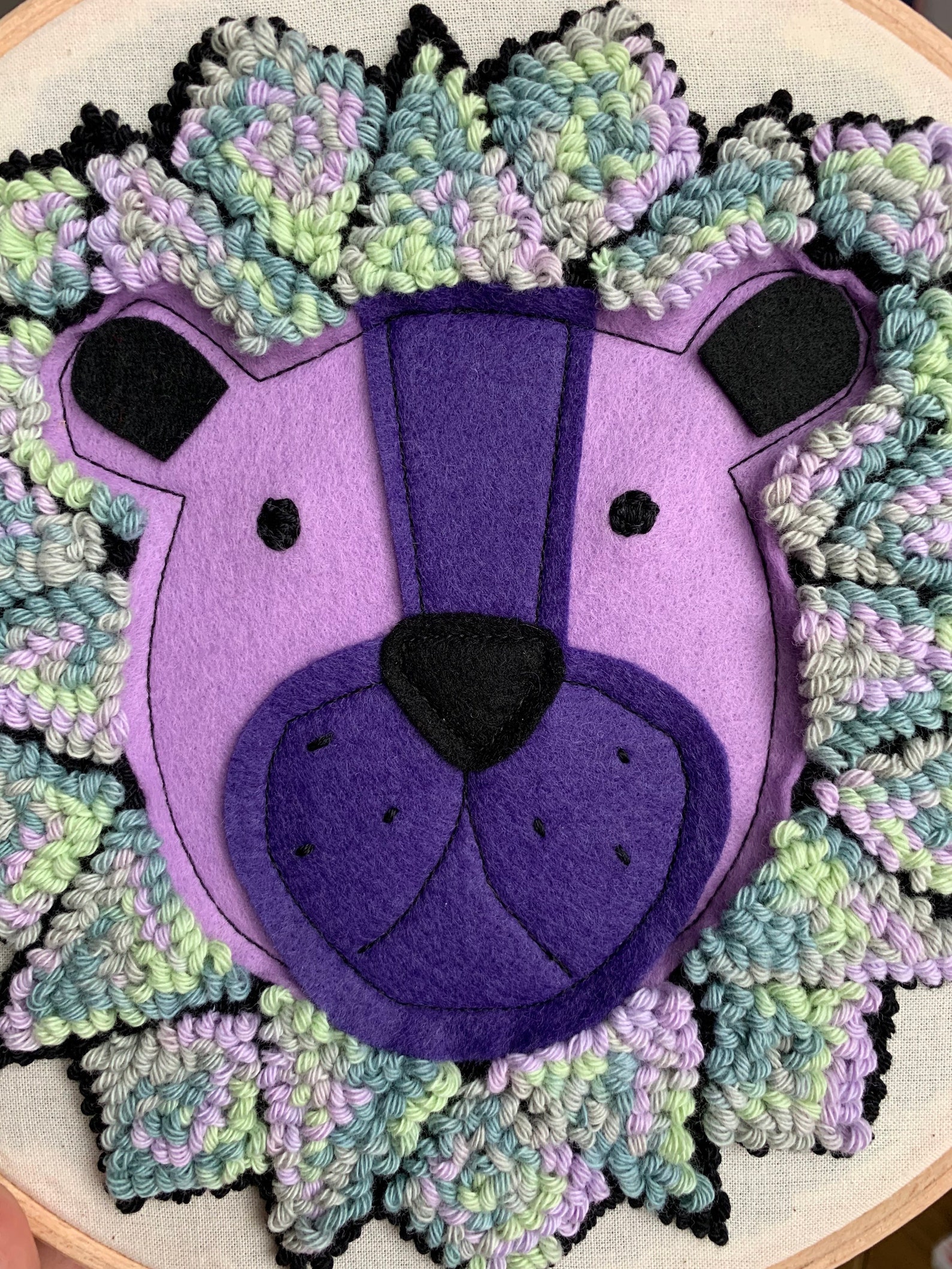 Lion wall decorPunch needle lion Kids wall decor Childrens Etsy