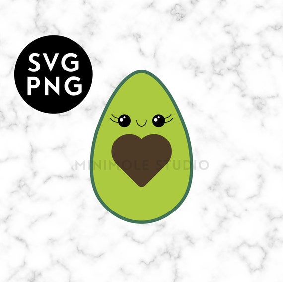 Download Kawaii Avocado SVG Cutting File Avocado Heart svg Kawaii ...