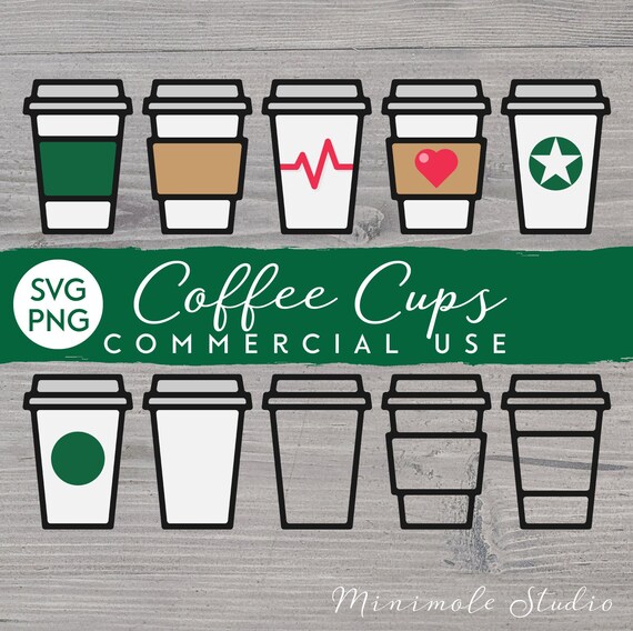 Download Coffee Cup Clipart Bundle Coffee Svg Icon Digital Cup Logo Etsy PSD Mockup Templates
