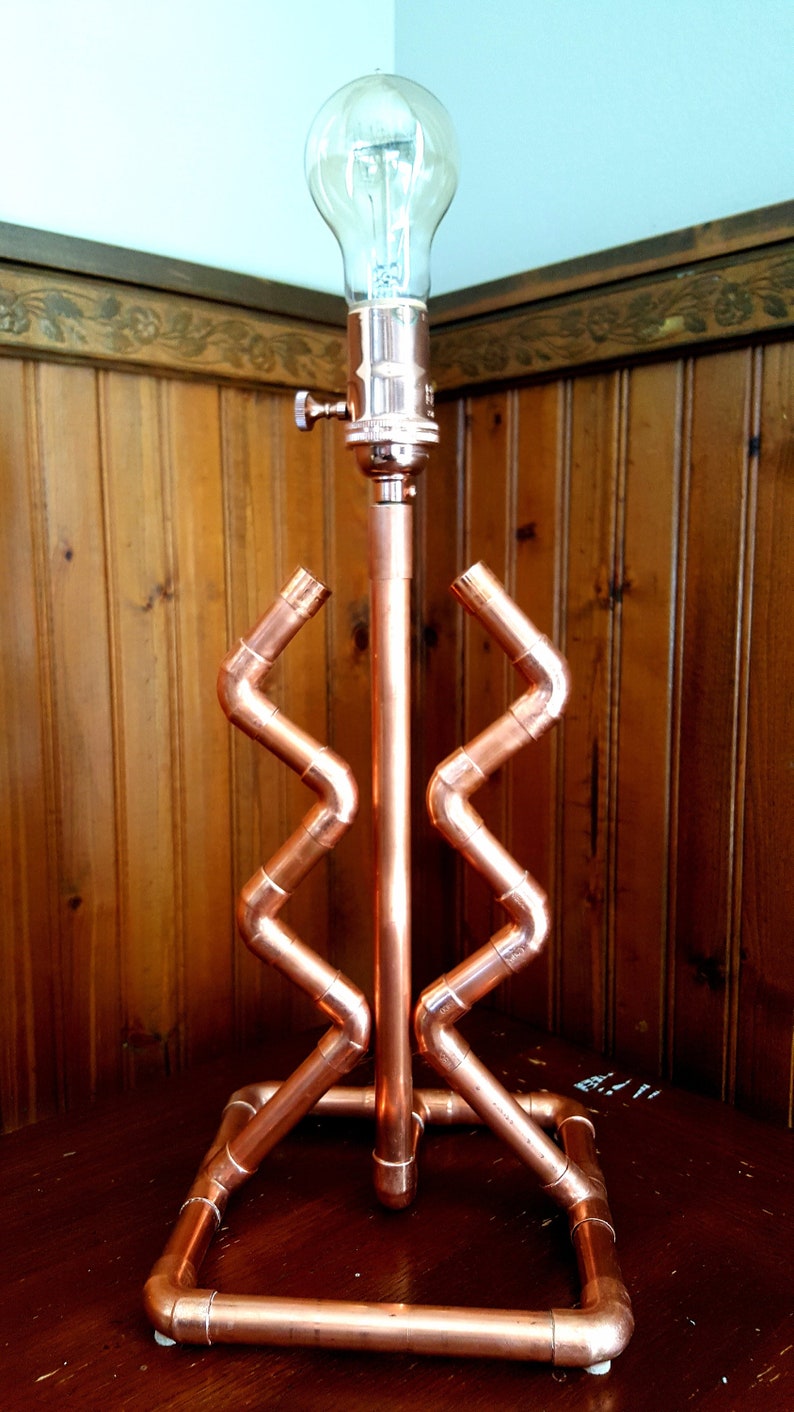 Copper Pipe Lamp Art Industrial Lighting Handcrafted Quality Etsy