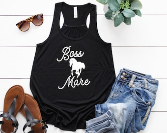 Boss Mare Horse Tank Top, Equestrian Clothing for Horseback Riding, Gift for Horse Lover