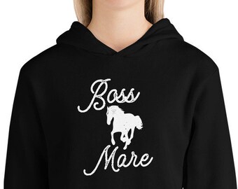 Boss Mare Horse Hoodie, Equestrian Clothing for Horseback Riding, Gift for Horse Lover