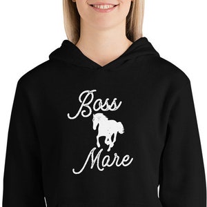 Boss Mare Horse Hoodie, Equestrian Clothing for Horseback Riding, Gift for Horse Lover image 1