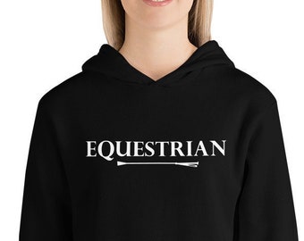 Equestrian Hoodie with Horseback Riding Crop, Gift for Horse Lover