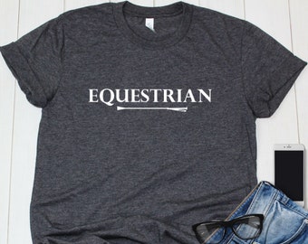 Equestrian Shirt with Horseback Riding Crop, Gift for Horse Lover