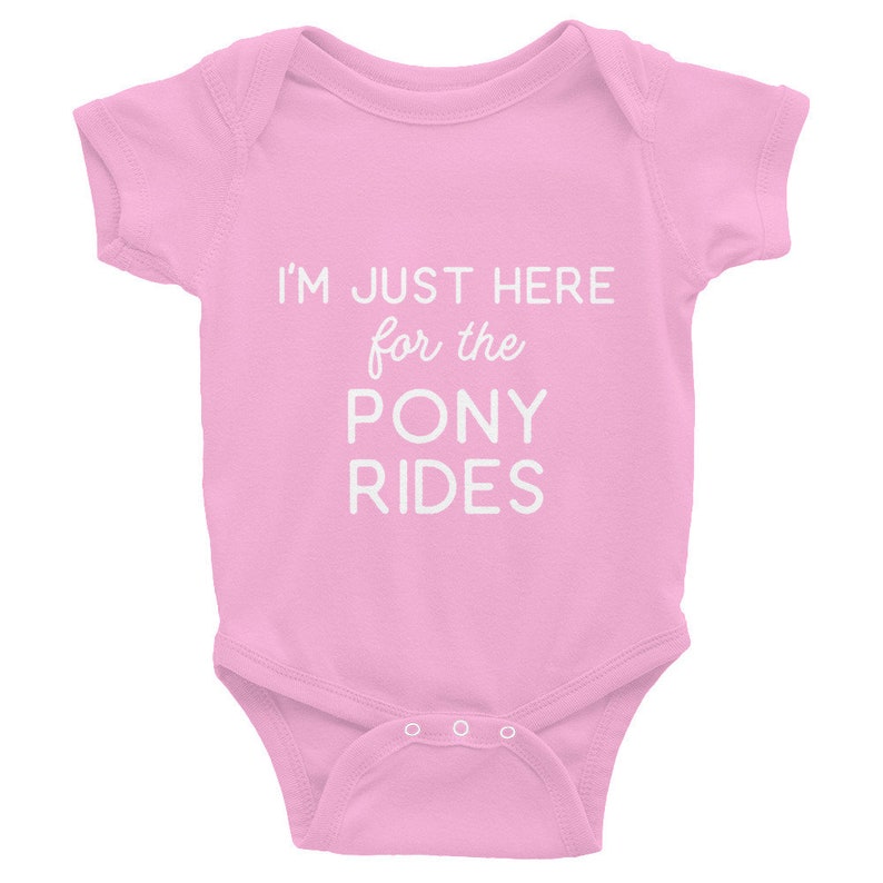 I'm Just Here for the Pony Rides, Baby Unisex Bodysuit Shower Gift for Equestrians and Horse Lovers image 4