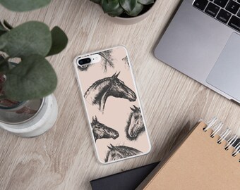 Pink Horse Head iPhone Case for 7/8, 7 Plus/8 Plus, X/XS, XR, XS Max