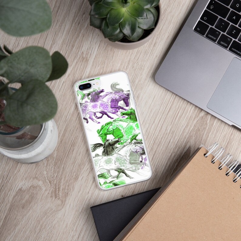 Galloping Horse iPhone Case in Purple XS Max XXS 7 Plus8 Plus Green and Grey Pattern for 78 XR