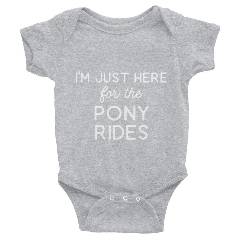 I'm Just Here for the Pony Rides, Baby Unisex Bodysuit Shower Gift for Equestrians and Horse Lovers image 3