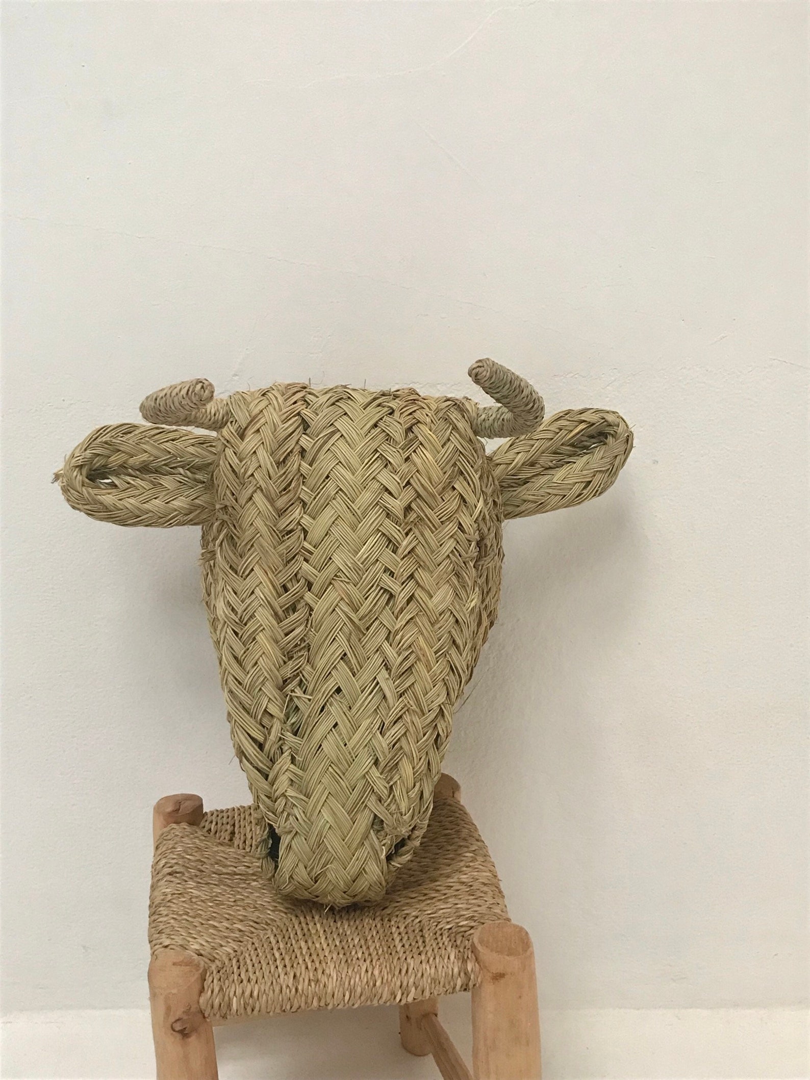 Moroccan handmade rattan Cow head wall hanging animal head Etsy