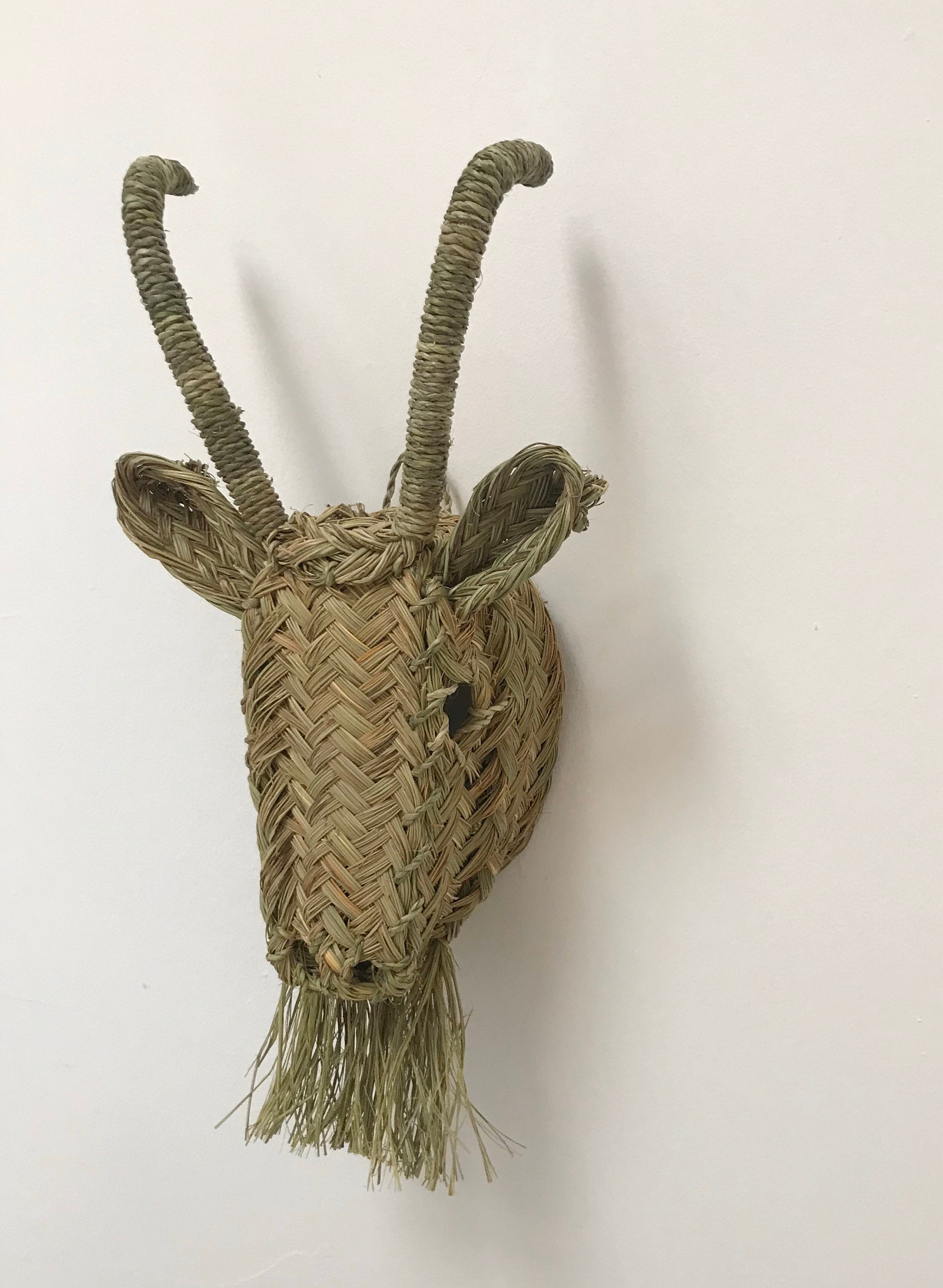 Moroccan handmade rattan Goat head wall hanging animal head Etsy
