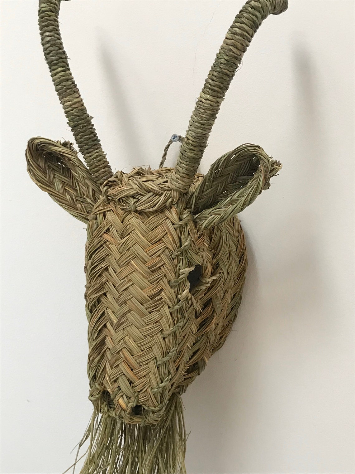 Moroccan handmade rattan Goat head wall hanging animal head Etsy