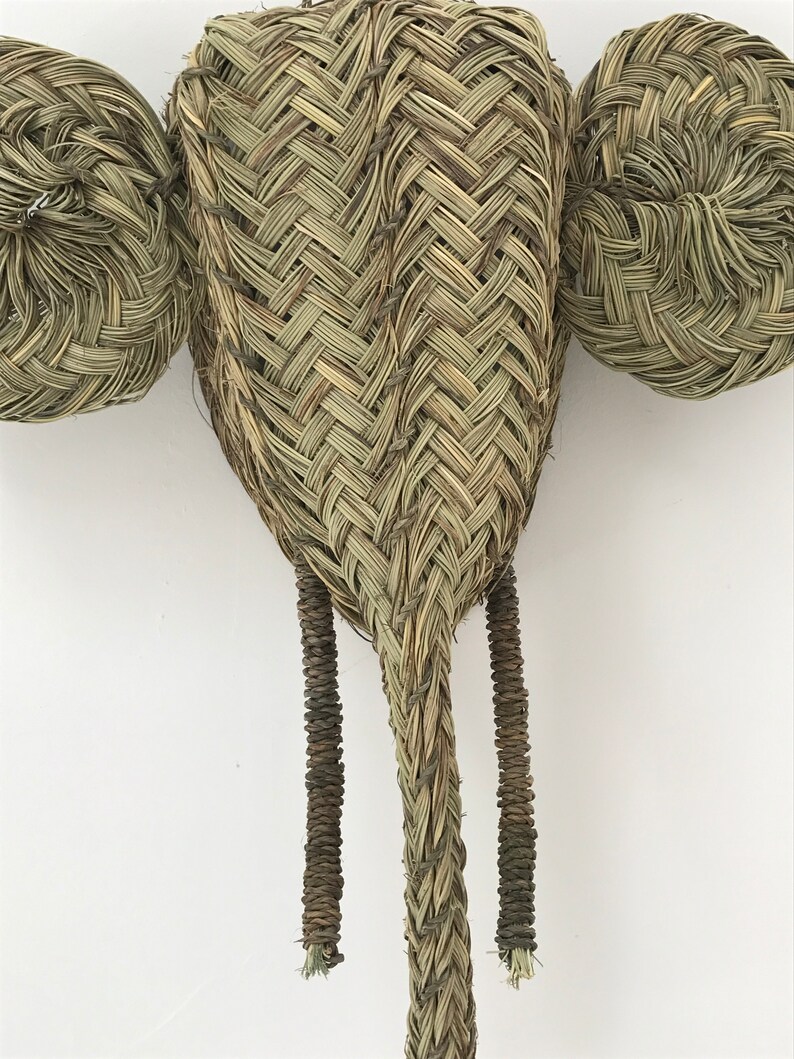 Moroccan handmade rattan Elephant head wall hanging animal Etsy
